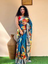 Floral Digital Print Design Chiniya Silk Saree | JCL525