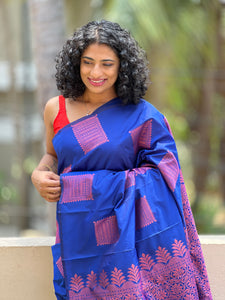 Semi Silk Saree With Zari Weaved Buttas |  SPT103