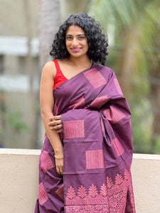 Semi Silk Saree With Zari Weaved Buttas |  SPT103