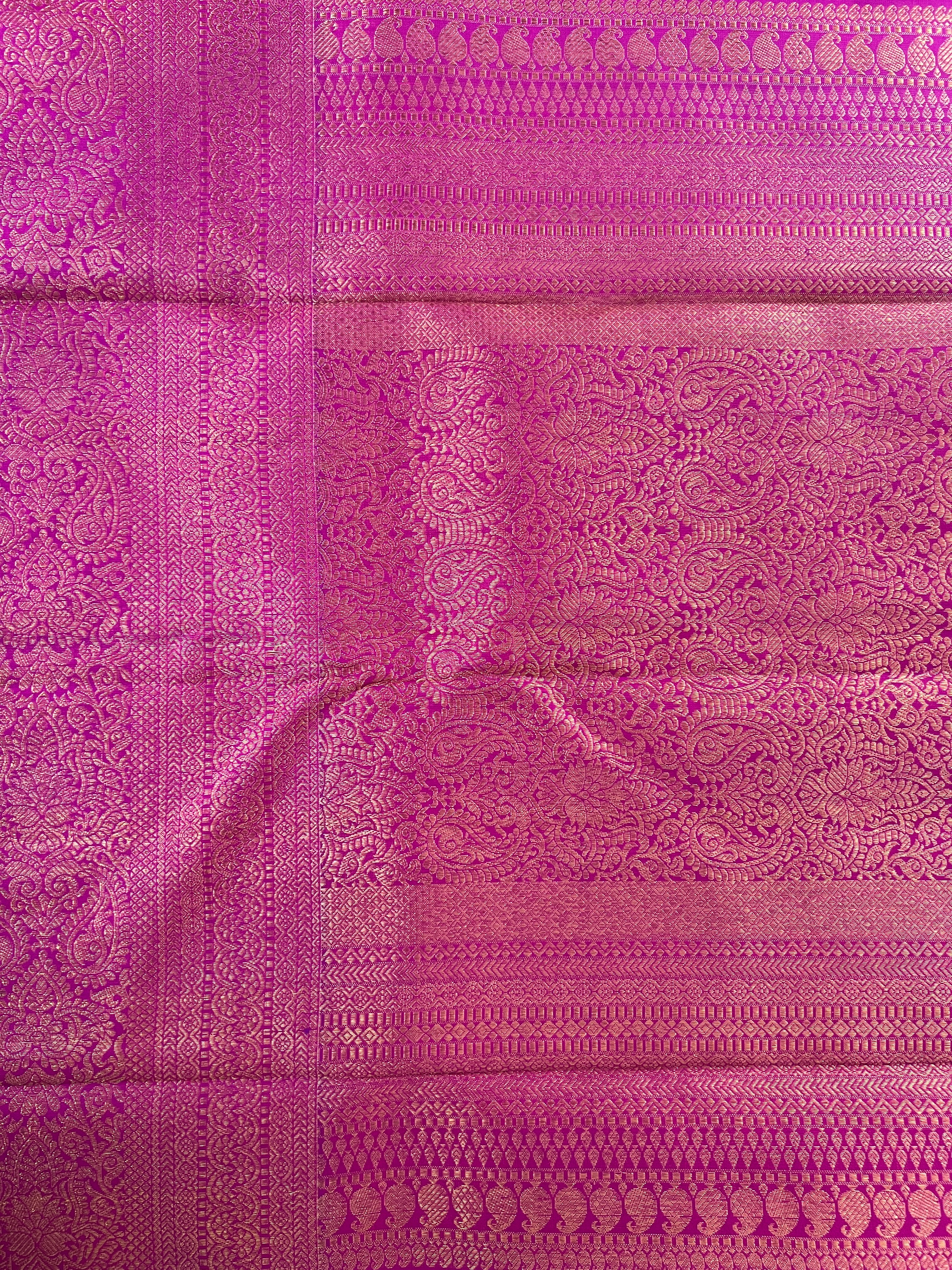 Yellow Color Magenta Pink Combination Kanchipuram Saree | AK153
