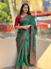 Semi Tussar Mirror Work Saree | ARS207