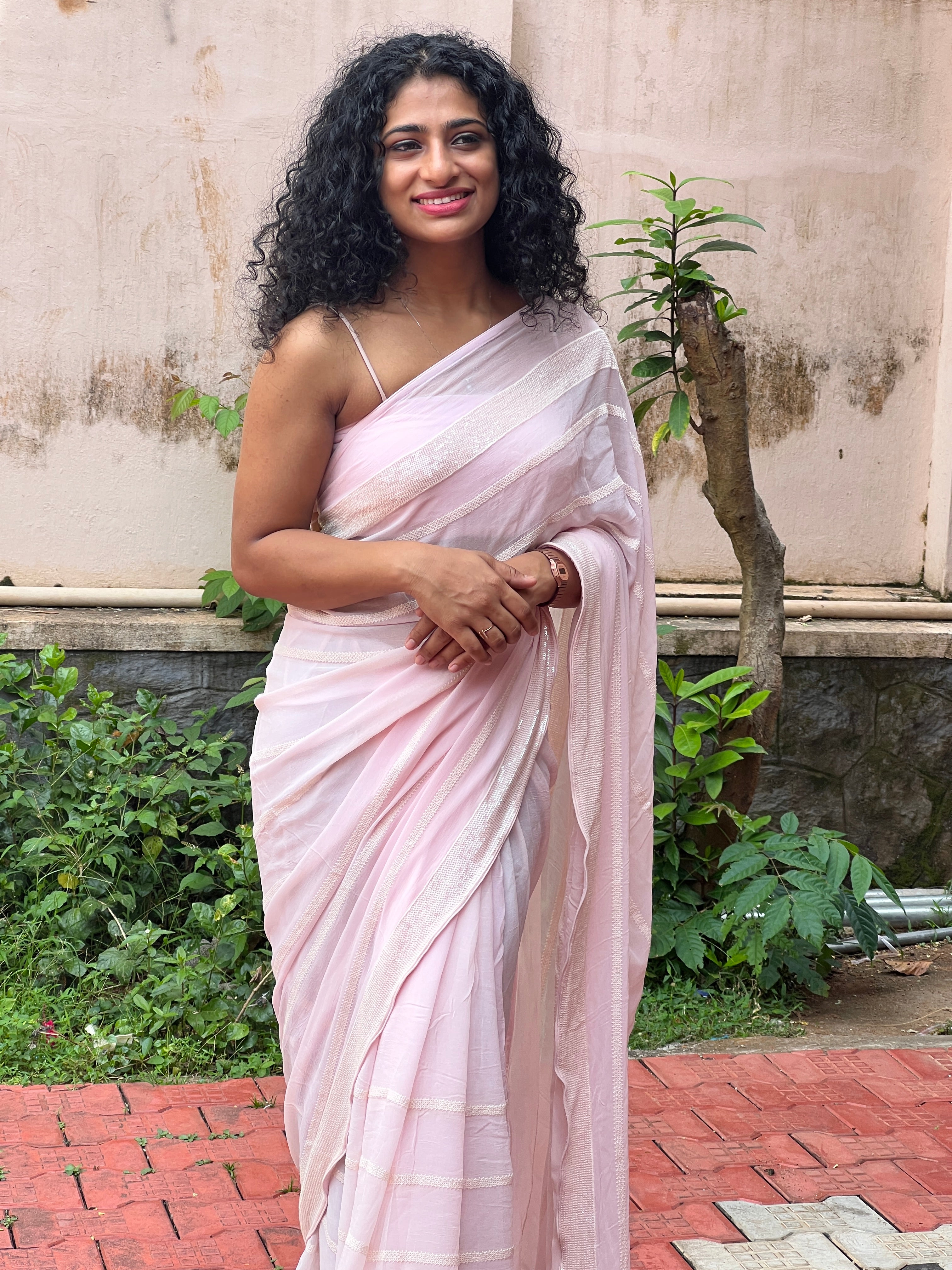 Line Patterned Georgette Sarees | FF108