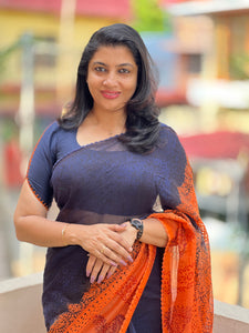 Block Printed Super-Net Kota Saree | SF723