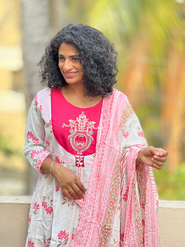 Pink Cotton Kurta Set | NCF126