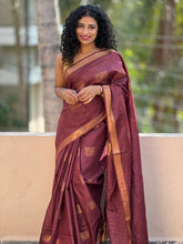 Sequence Weaved Semi Tussar Saree | MDS293