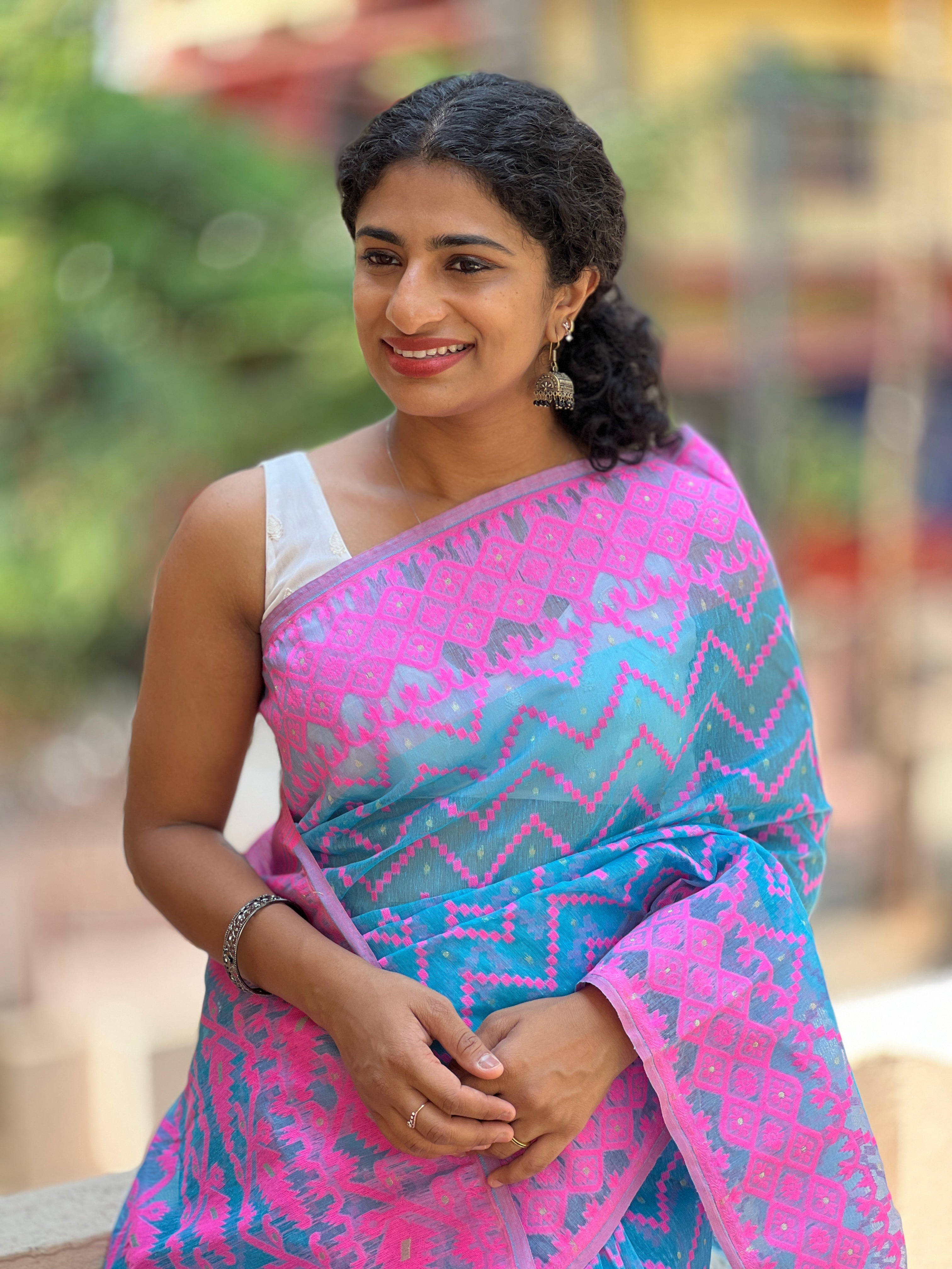 Jamdani Weaved Cotton Saree |  RP302