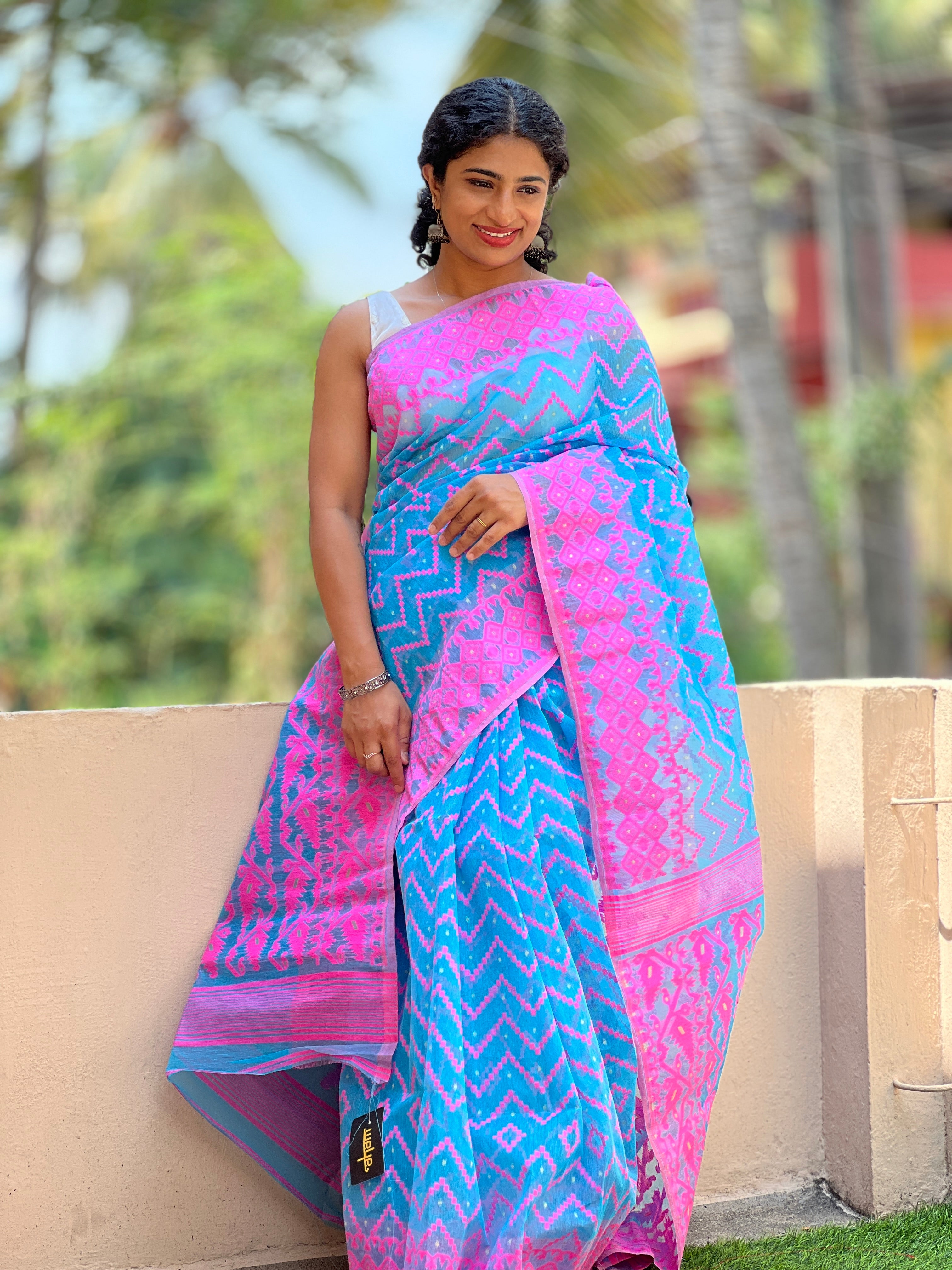 Jamdani Weaved Cotton Saree |  RP302
