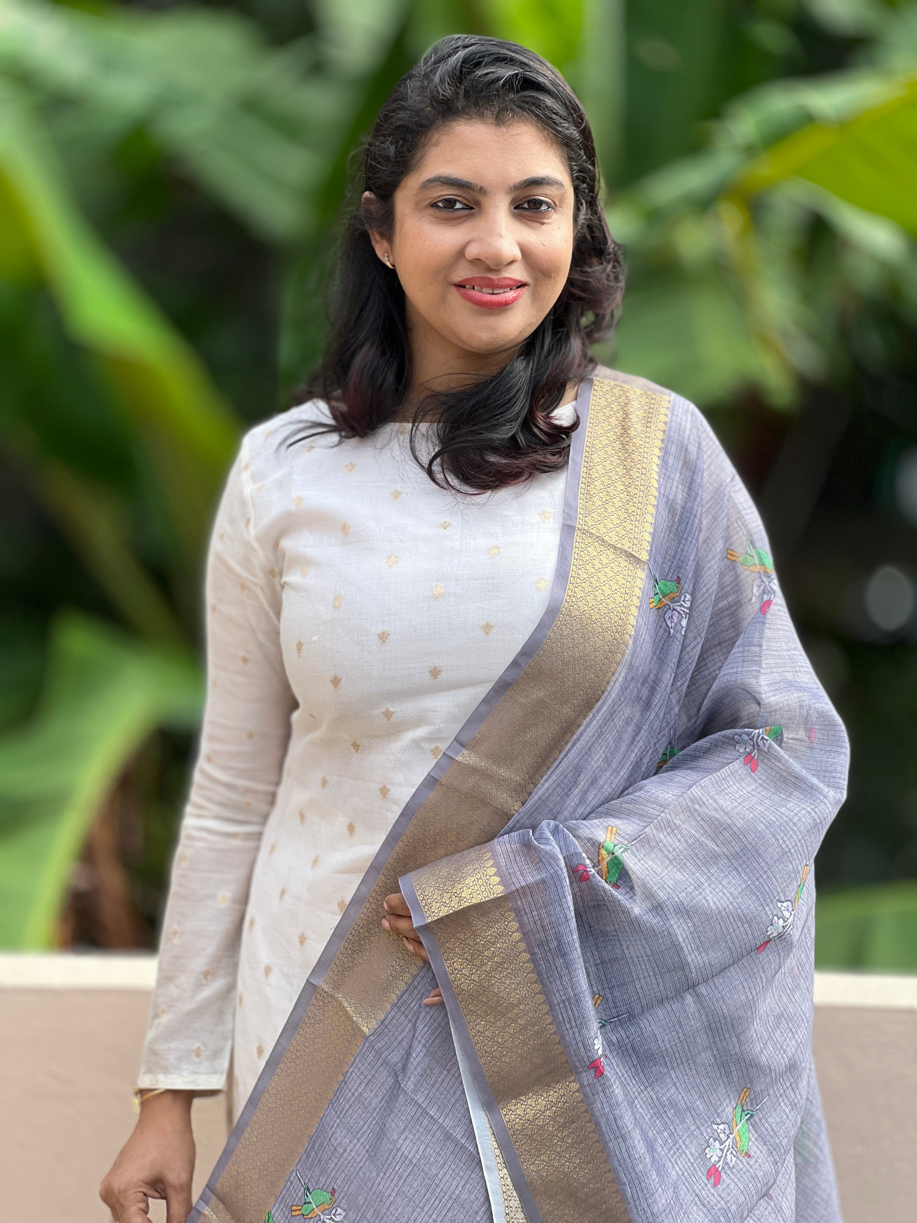 Chanderi Salwar Set with Banarasi Bhutas | JCL681