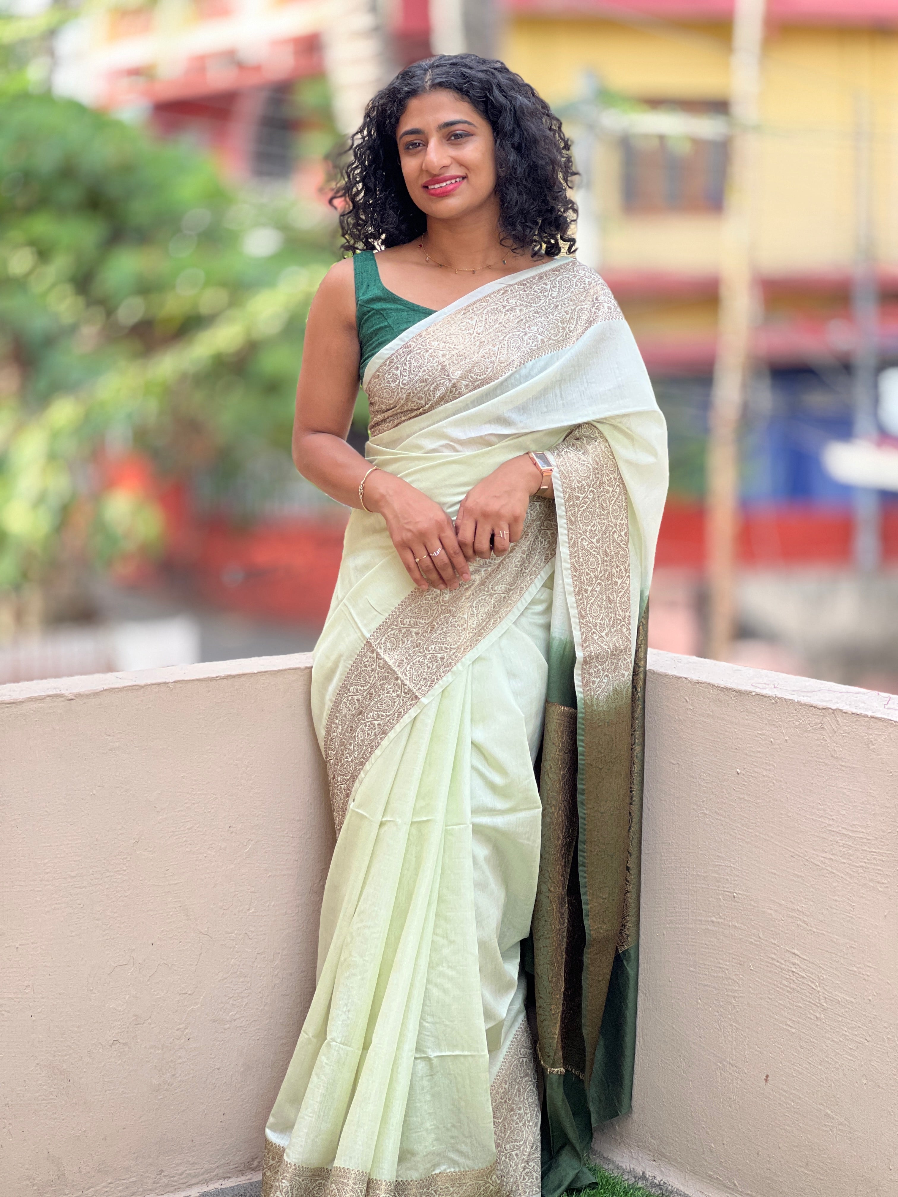 Bhagalpuri Linen Saree With Contrast Pallu | SK200