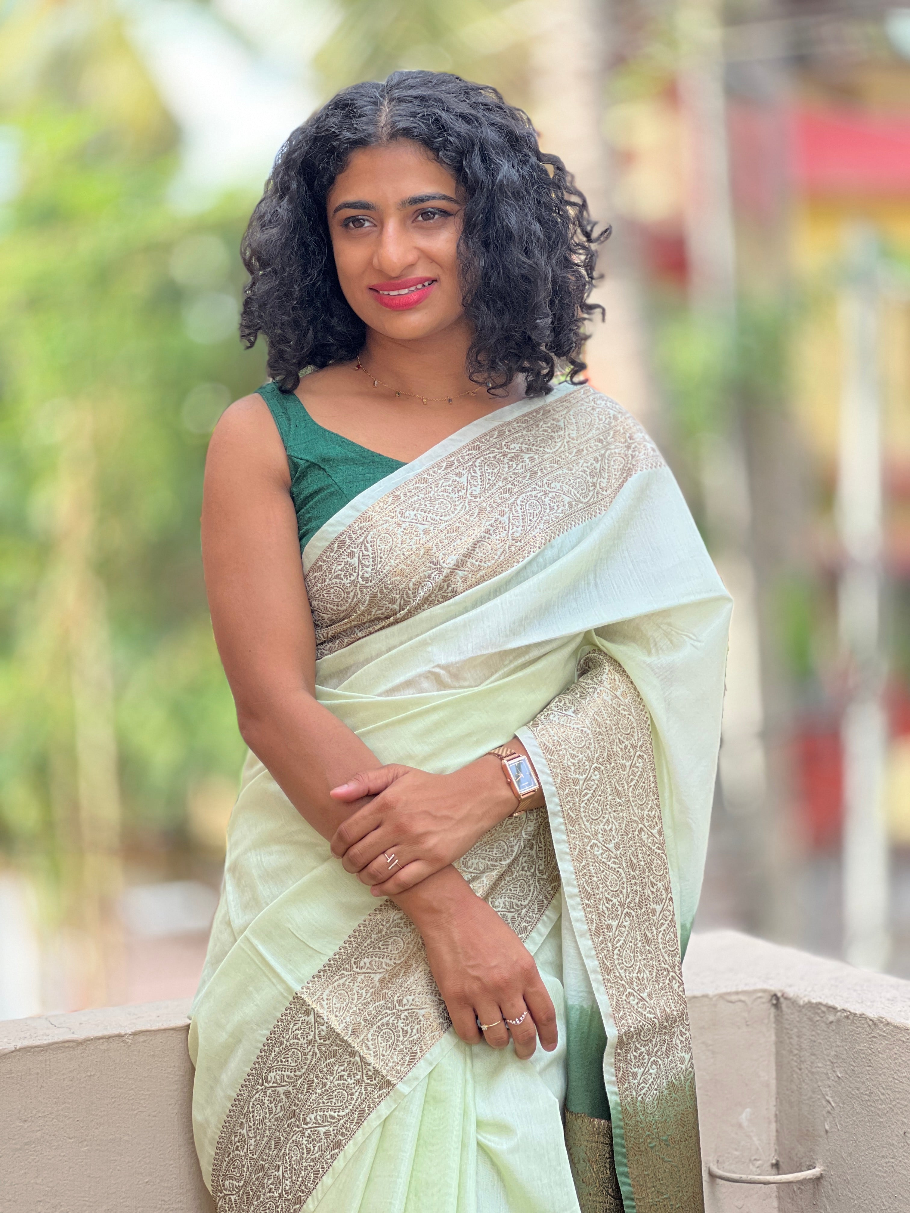 Bhagalpuri Linen Saree With Contrast Pallu | SK200