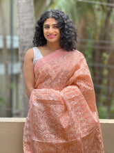 Orange Color Tepchi embroidered check kota sarees | SR297