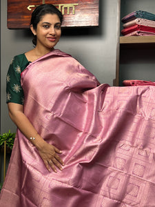Onion Pink Color Kanchipuram Saree | VSR113
