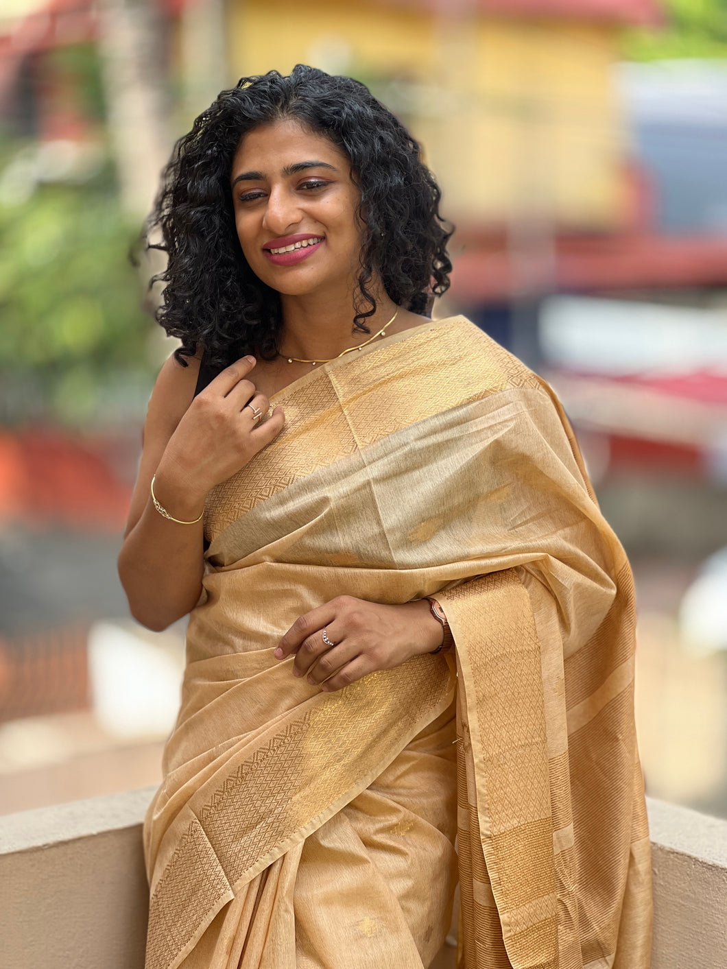 Tussar Finished Bhagalpuri Linen Saree | MDS318