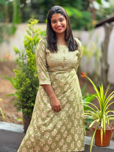 Khadi Printed Cotton Rayon Kurtha Set | OS138