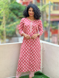 Screen Printed Mul Cotton Kurta | OS243