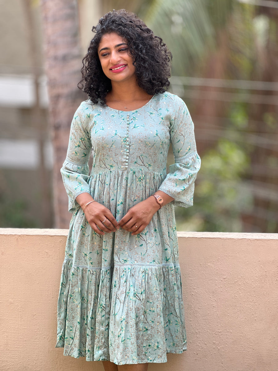 Green Light Weighted Semi Silk Kurta | SV186