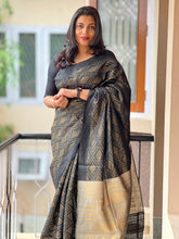Golden Zari Weaved Raw Silk Saree | MNH244