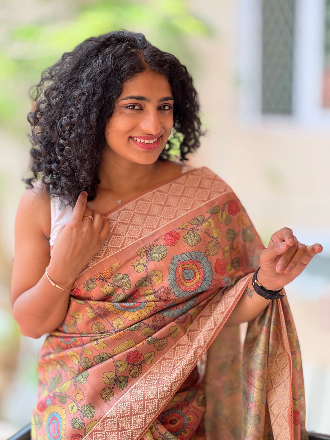 Tussar Finish Sarees with Kalamkari Print Patterns | JCL595