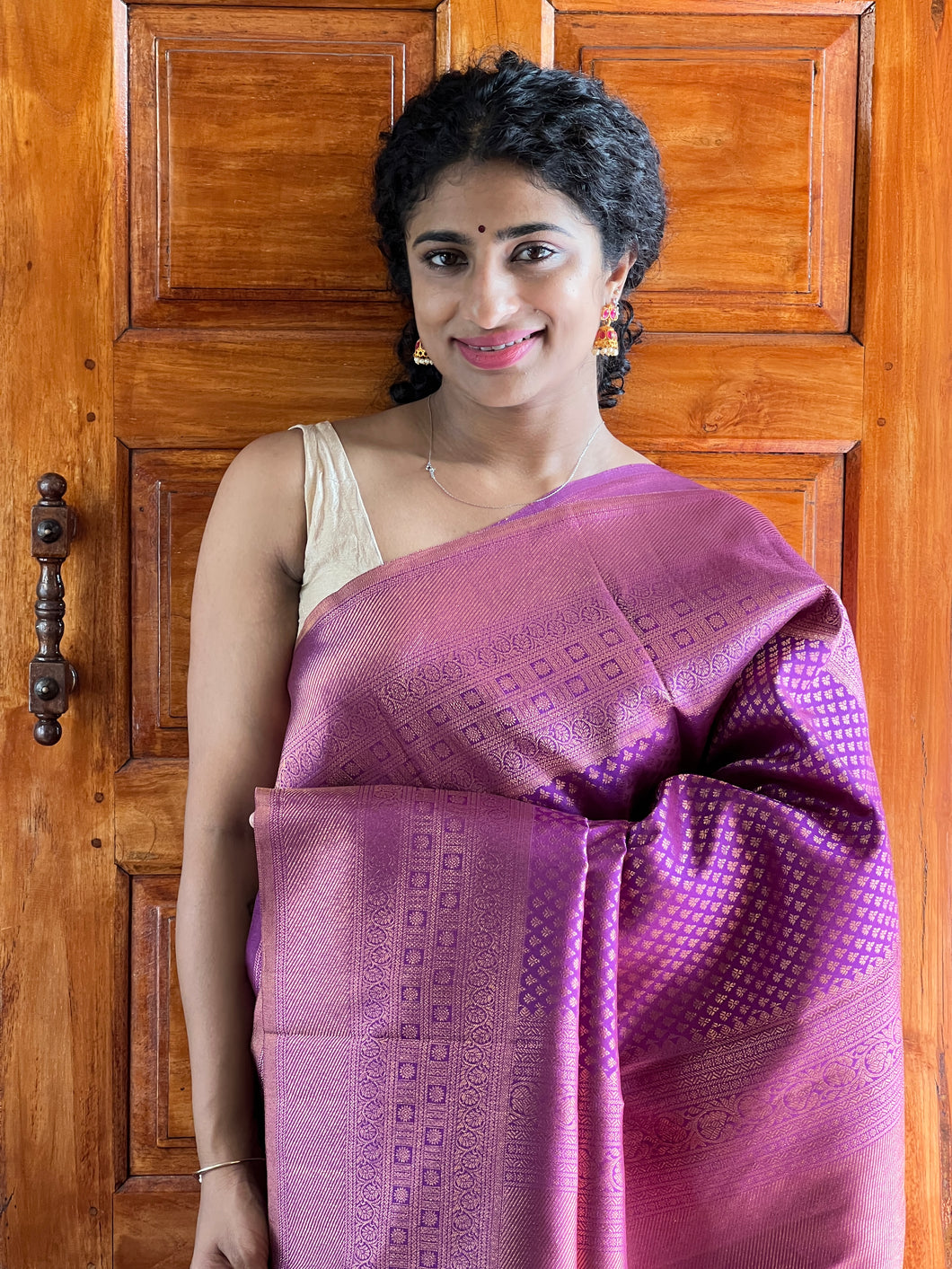 Violet color Kanchipuram saree | CV135