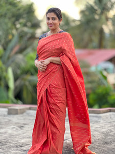 Semi Silk Saree with Weave Buttas | KT158