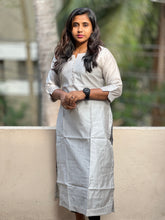 Cross Stitch Embroidery Tussar Finished Kurta | SV154