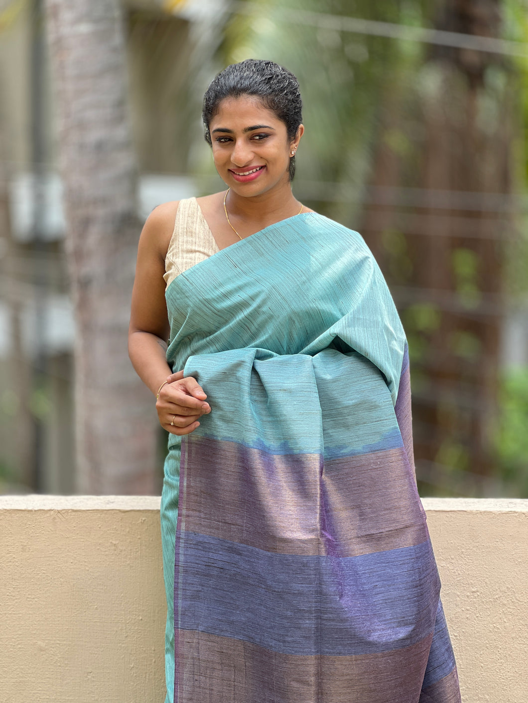 Solid Bhagalpuri Linen Sarees | MDS312