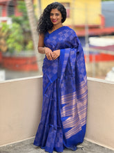 Square Block Weaving Pattern Raw Silk Saree | MNH245