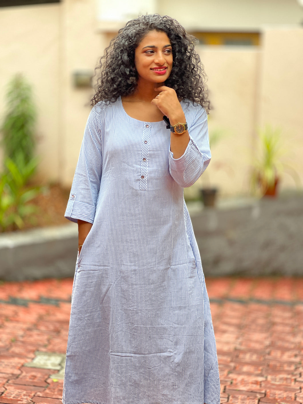Three Panel Kurta With Line Pattern |SV110
