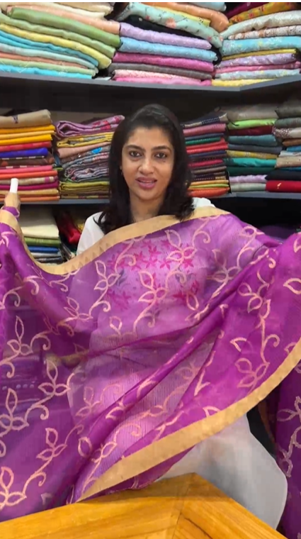 Banarasi woven silk-organza sarees | AJ420