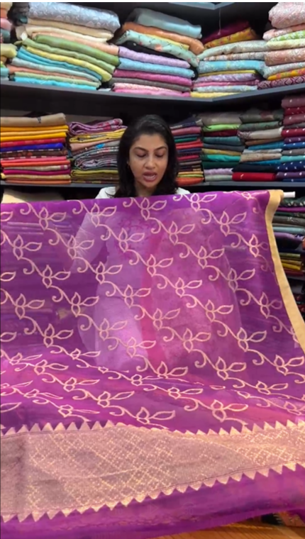 Banarasi Woven Silk Organza Saree | AJ420