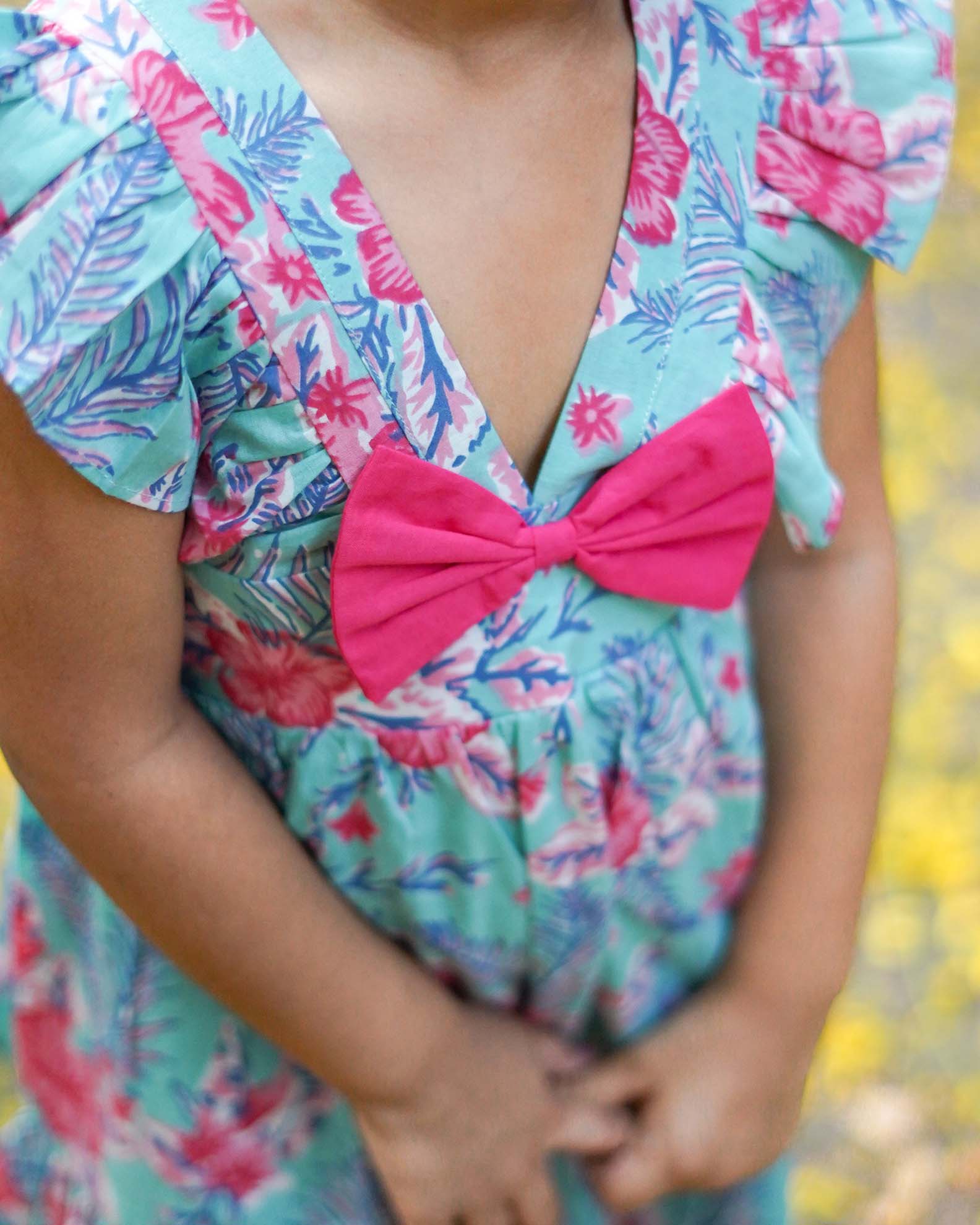 Screen Printed Blue cotton Frock | BL113