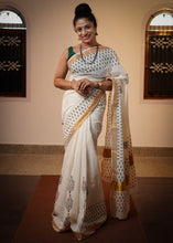 Off White Colour Kerala Cotton Saree | KP105