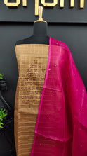 Light brown and magenta color pure organza salwar set | ACT230