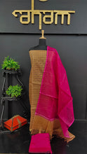 Light brown and magenta color pure organza salwar set | ACT230