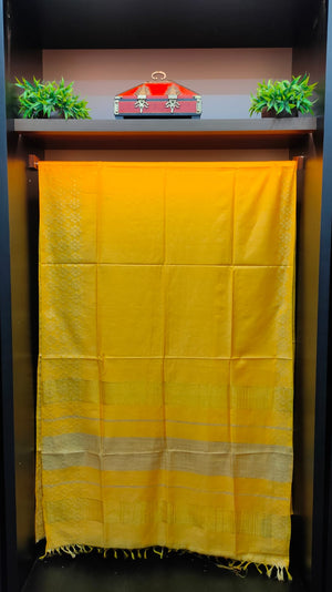 Staple cotton saree with weave patterns | AN107