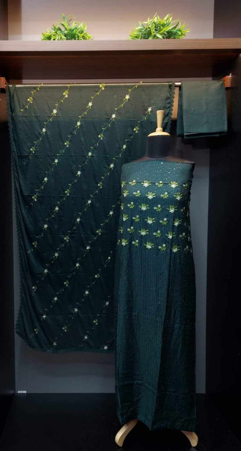 Partywear embroidered semi silk salwar sets | NA258