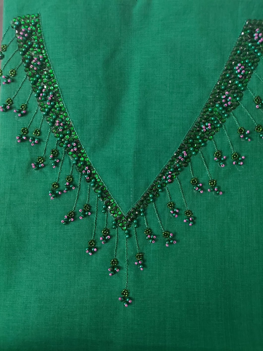 Embroidered designer cotton kurtha material | DN155